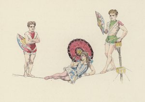 Tightrope artists (cor litho) de Jules Arsene (after) Garnier