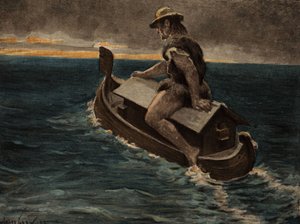 Hurtaly montando a arca de Noe. Pantagruel. Ilustração de Jules Garnier. Em "Rabelais et l