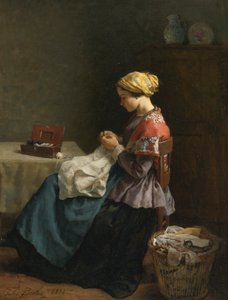Jules Breton, 1868 - A pequena costureira de Jules Breton
