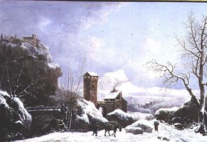 Paisagem de inverno de Jules Cesar Denis van Loo