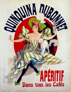 Publicidade para Quinquina Dubonnet "Aperitif dans tous les cafes". Cartaz de Jules Cheret (1836 - 1932)