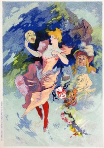 Arte. Entretenimento. A comédia. Alegoria de Jules Cheret, França, c.1890 (cartaz) de Jules Cheret