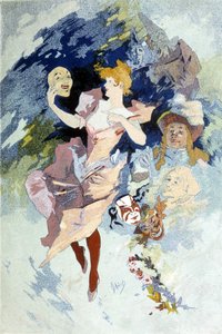Desenho de Cherret para o Carnaval no final do século XIX. de Jules Cheret