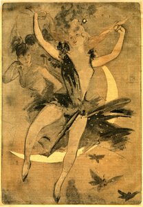 Desenho de Jules Cheret ilustrando "Lulu" de Felicien Champsaur, romance e pantomima em um ato (1900) encenando um palhaço dançarino. "Lulu" é considerado um dos melhores exemplos do que tem sido chamado na França de "literatura circense". de Jules Cheret