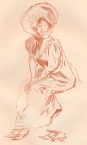 Desenho em Sanguine, c1900 1903-1904 de Jules Cheret