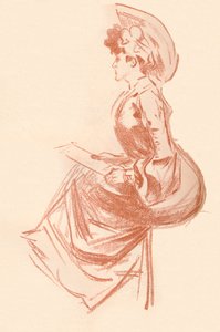 Desenho em Sanguine, c1900 1903-1904 de Jules Cheret