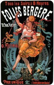Poster para o Folies-Bergere 1874 por Jules Cheret (1836-1932) - obras acrobáticas, balés, pantomimas, operetas, dança, dançarino, music hall (sala de música), Paris gay, Paris à noite - de Jules Cheret