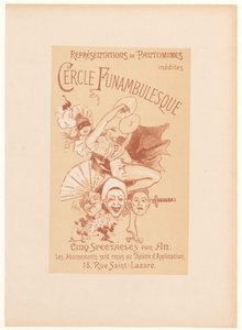 Reclamekaart voor het Cercle Funambulesque
Cercle Funambulesque (título sobre o objecto) de Jules Cheret