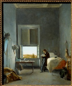 O artista no seu quarto na Villa Medici