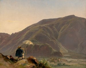 Vista de Bozen com um pintor
