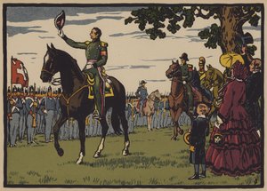 Guillaume Henri Dufour, general e engenheiro suíço (cor litho)