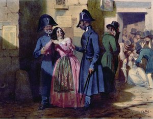 Detenção de uma prostituta pela polícia, c.1835