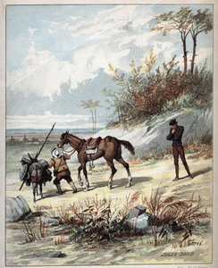 Dom Quixote e Sancho Panza - Ilustração de Jules David (1808Ð1892) do Histoire de Dom Quixote (Dom Quixote) - 1887 - por Miguel de Cervantes Saavedra (1547-1616) -