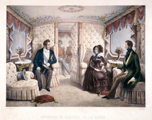 Rei Louis Philippe, Rainha Vitória e Príncipe Alberto na carruagem real, 1846.     de Jules David