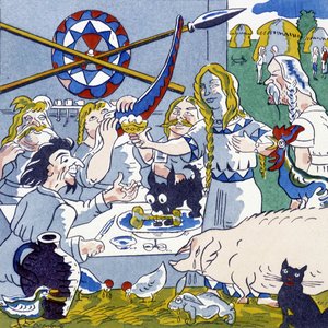 Festin (banquete gaulês), em La Gaule et les Gauls, história da França por Jules depaquit