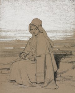 Uma Pastora Sentada de Jules Dupré