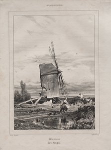 Moinho em Sologne, França, 1835. de Jules Dupré
