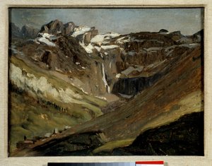 O circo de Gavarnie nos Pirineus Pintura de Jules Dupre