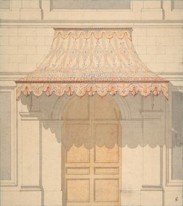 Design para um toldo sobre uma porta, em estilo mourisco, 1830-97. Criadores: Jules-Edmond-Charles Lachaise, Eugène-Pierre Gourdet.