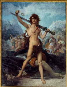 O David triunfou. Pintura de Jules Elie Delaunay (1828 - 1891)