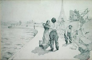 Vista, de, a, bancos, de, a, sena, paris de Jules Ernest Renoux