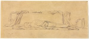 Esboço de Cristo morto, deitado pelo sepulcro, no século XIX. de Jules Eugene Lenepveu