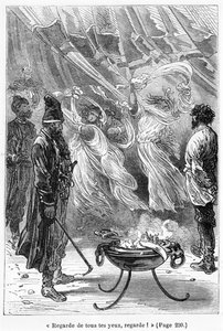 Olhe enquanto você pode, ilustração de &39;Michel Strogoff&39; por Jules Verne (1828-1905) gravado por Charles Barbant (d.1922) Paris, Hetzel