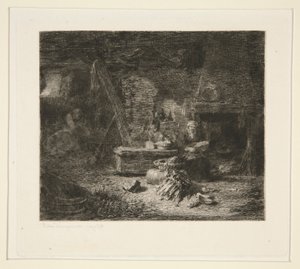 Interior de uma cozinha holandesa de Jules Ferdinand Jacquemart