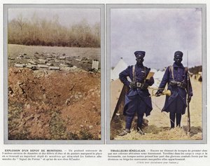 Explosão de um depósito de munições, escaramuçadores senegaleses