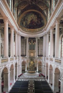 Vista interior da capela, 1699-1710 foto de Jules Hardouin Mansart