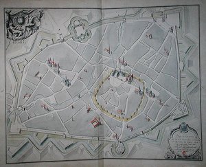 Plano das antigas e novas muralhas da cidade de Dijon de Jules Hardouin Mansart