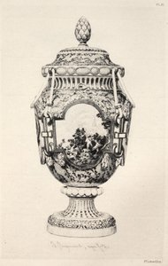 História da Arte Cerâmica: Um estudo descritivo e filosófico da cerâmica de todas as épocas e de todas as nações: França: Sèvres - Porcelana mole - Vaso comemorativo da Batalha de Fontenoy (Placa XI)