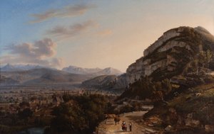 Vista de Sassenage 1857 (Óleo sobre tela) de Jules Jean Baptiste Guedy