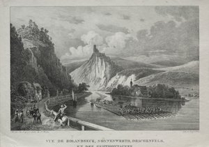 Vista de Rolandseck, Nonnenwerth, Drachenfels e Siebenbirge. de Jules Jean Baptiste de Joly