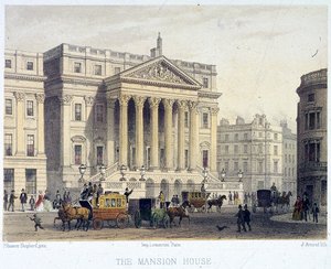 Mansion House exterior, Londres, 1854