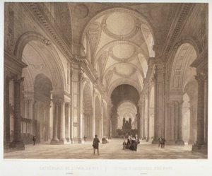 Nave da Catedral de São Paulo, olhando para leste em direção ao coro, City of London, 1850