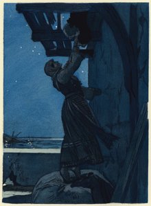 Ilustração para as memórias de Casanova (litografia a cores) de Jules Marie Auguste Leroux