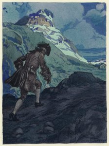 Ilustração para as memórias de Casanova (litografia a cores) de Jules Marie Auguste Leroux