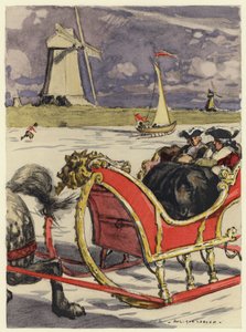 Ilustração para as memórias de Casanova (litografia a cores) de Jules Marie Auguste Leroux