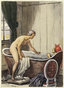 Ilustração para as memórias de Casanova (litografia a cores) de Jules Marie Auguste Leroux
