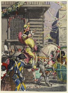 Ilustração para as memórias de Casanova (litografia a cores) de Jules Marie Auguste Leroux