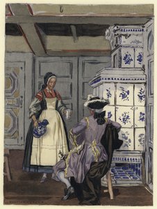 Ilustração para as memórias de Casanova (litografia a cores) de Jules Marie Auguste Leroux