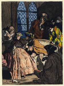 Ilustração para as memórias de Casanova (litografia a cores) de Jules Marie Auguste Leroux
