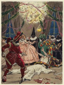 Ilustração para as memórias de Casanova (litografia a cores) de Jules Marie Auguste Leroux