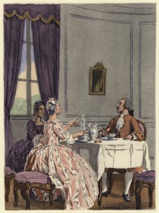 Ilustração para as memórias de Casanova (litografia a cores) de Jules Marie Auguste Leroux