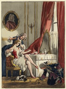 Ilustração para as memórias de Casanova (litografia a cores) de Jules Marie Auguste Leroux