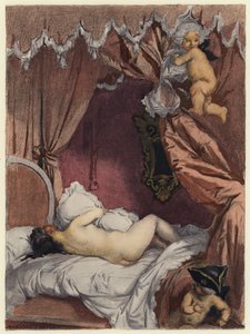 Ilustração para as memórias de Casanova (litografia a cores) de Jules Marie Auguste Leroux