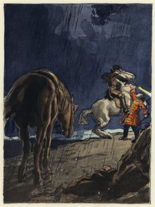 Ilustração para as memórias de Casanova (litografia a cores) de Jules Marie Auguste Leroux