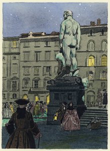 Ilustração para as memórias de Casanova (litografia a cores) de Jules Marie Auguste Leroux