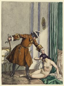 Ilustração para as memórias de Casanova (litografia a cores)